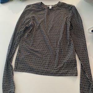 COS Black and White Geometric Long Sleeve Tee